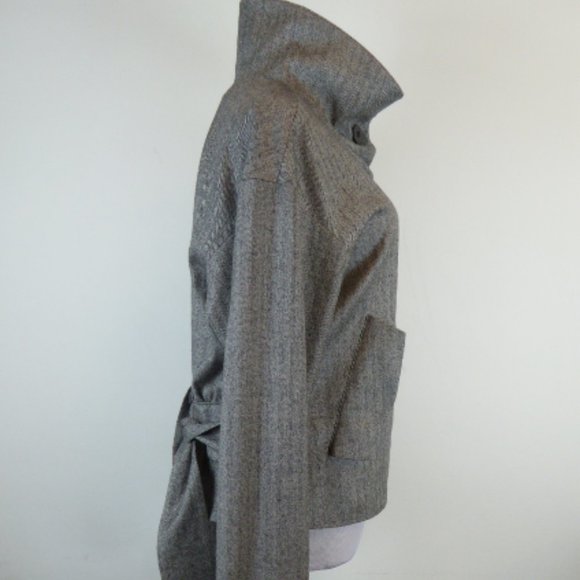 CLUB MONACO herringbone wool high neck jacket L - Picture 7 of 10